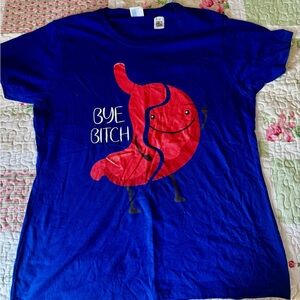 Woman’s blue funny bypass T-shirt